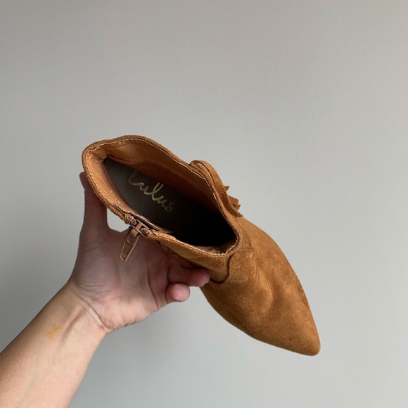 Lulu’s Suade Fringe Ankle Booties - Tan - Picture 2 of 12